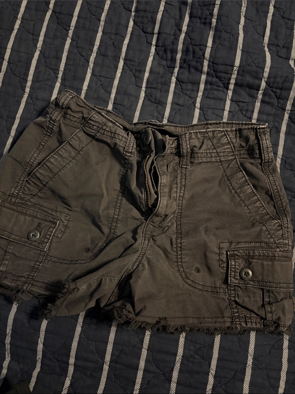 American Eagle Washed Black Cargo Shorts